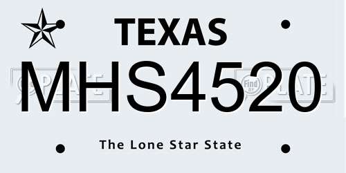 MHS4520 Texas License Plate