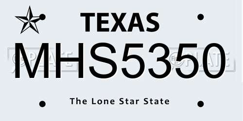 MHS5350 Texas License Plate