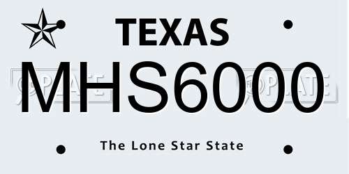 MHS6000 Texas License Plate