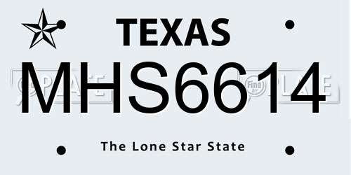MHS6614 Texas License Plate