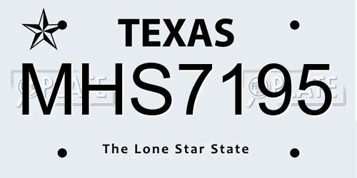 MHS7195 Texas License Plate