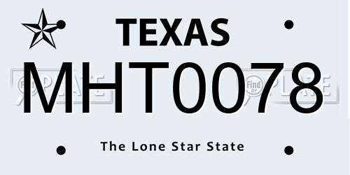 MHT0078 Texas License Plate