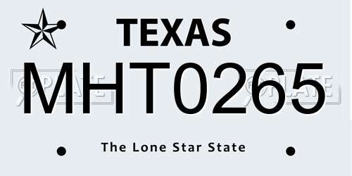 MHT0265 Texas License Plate