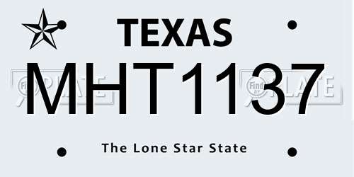 MHT1137 Texas License Plate
