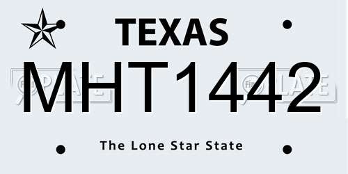 MHT1442 Texas License Plate