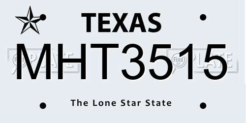 MHT3515 Texas License Plate