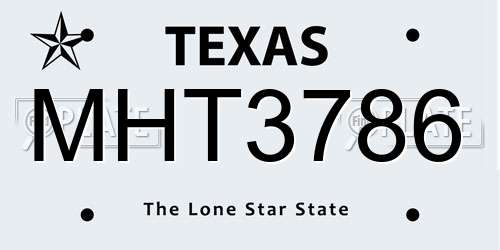 MHT3786 Texas License Plate
