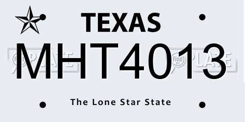 MHT4013 Texas License Plate