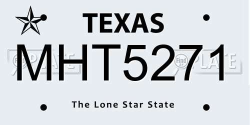 MHT5271 Texas License Plate