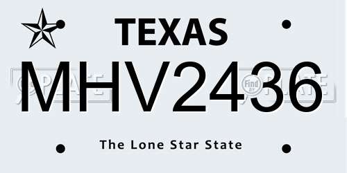 MHV2436 Texas License Plate