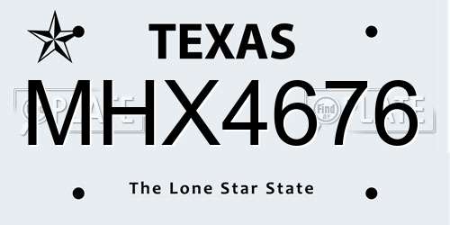 MHX4676 Texas License Plate
