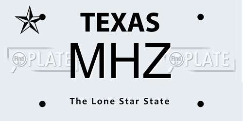 MHZ Texas License Plate