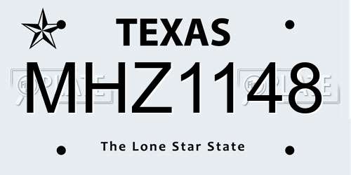 MHZ1148 Texas License Plate