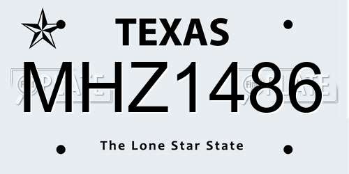 MHZ1486 Texas License Plate