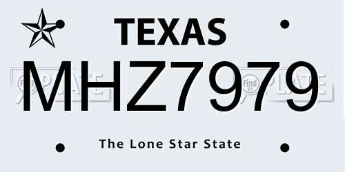 MHZ7979 Texas License Plate