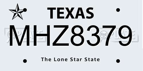 MHZ8379 Texas License Plate
