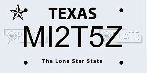 MI2T5Z Texas License Plate