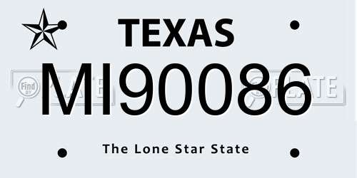 MI90086 Texas License Plate