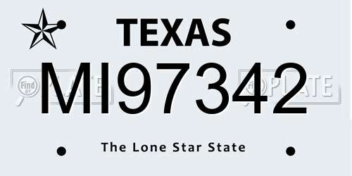 MI97342 Texas License Plate