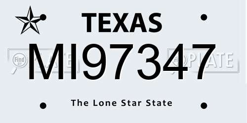 MI97347 Texas License Plate