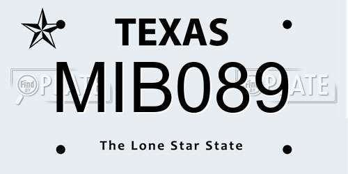 MIB089 Texas License Plate