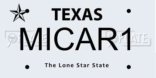 MICAR1 Texas License Plate