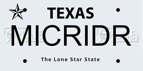 MICRIDR Texas License Plate