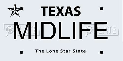 MIDLIFE Texas License Plate