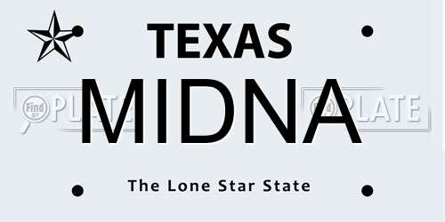 MIDNA Texas License Plate