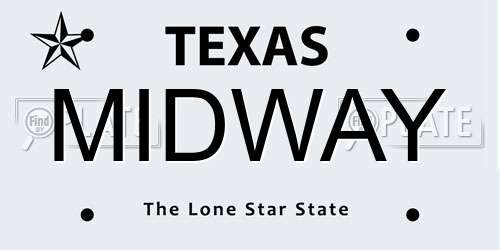 MIDWAY Texas License Plate