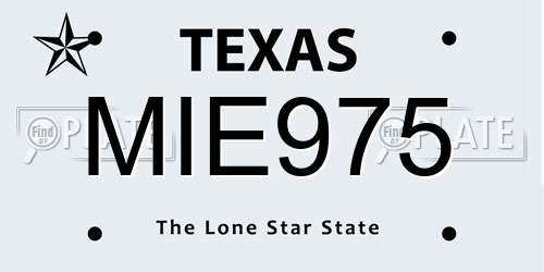 MIE975 Texas License Plate