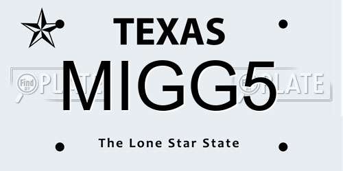 MIGG5 Texas License Plate