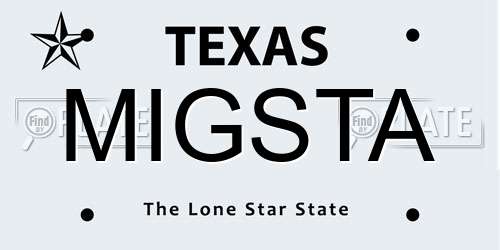 MIGSTA Texas License Plate