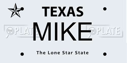 MIKE Texas License Plate