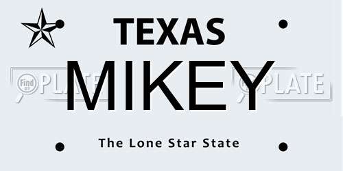 MIKEY Texas License Plate