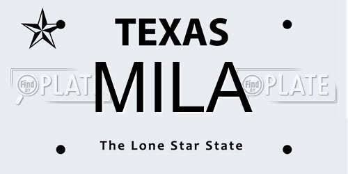 MILA Texas License Plate
