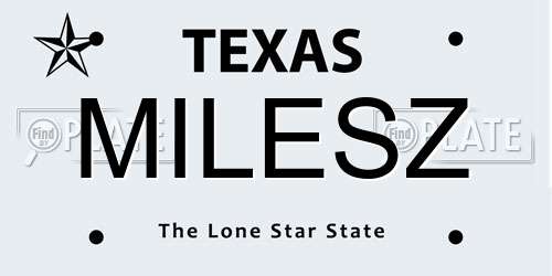 MILESZ Texas License Plate