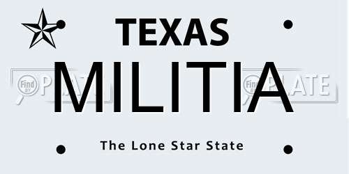 MILITIA Texas License Plate