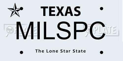 MILSPC Texas License Plate