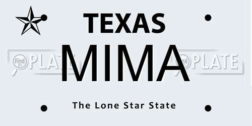 MIMA Texas License Plate