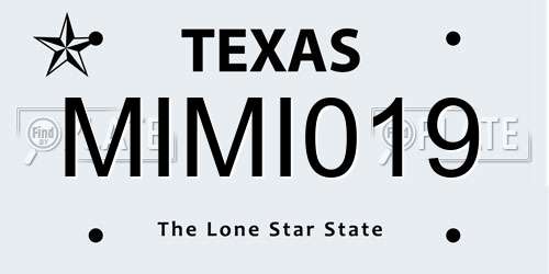 MIMI019 Texas License Plate