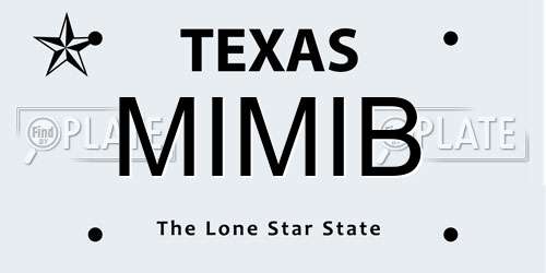 MIMIB Texas License Plate