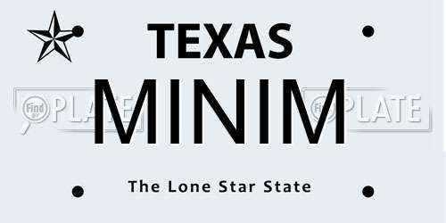 MINIM Texas License Plate