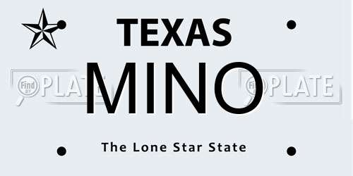 MINO Texas License Plate