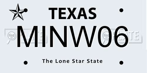 MINW06 Texas License Plate
