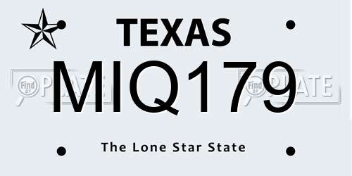 MIQ179 Texas License Plate