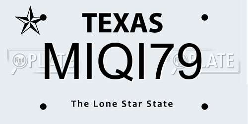 MIQI79 Texas License Plate