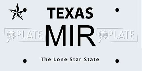 MIR Texas License Plate