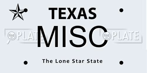 MISC Texas License Plate