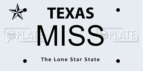 MISS Texas License Plate
